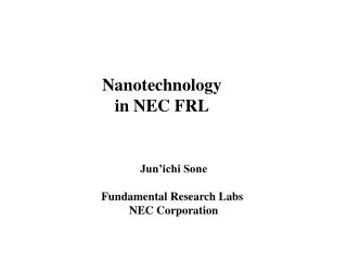 Nanotechnology in NEC FRL