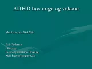adhd hos unge og voksne