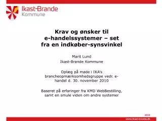 krav og nsker til e handelssystemer set fra en indk ber synsvinkel