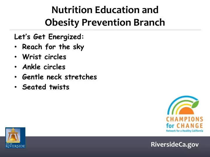 nutrition education and obesity prevention branch