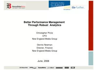 Better Performance Management Through Robust Analytics