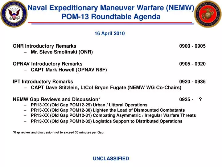 naval expeditionary maneuver warfare nemw pom 13 roundtable agenda