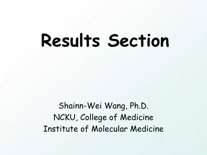 results section
