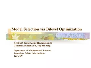 Model Selection via Bilevel Optimization