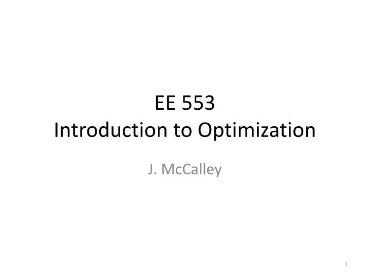ee 553 introduction to optimization