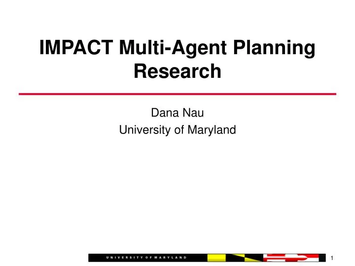 impact multi agent planning research