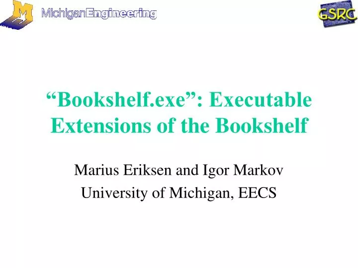 bookshelf exe executable extensions of the bookshelf