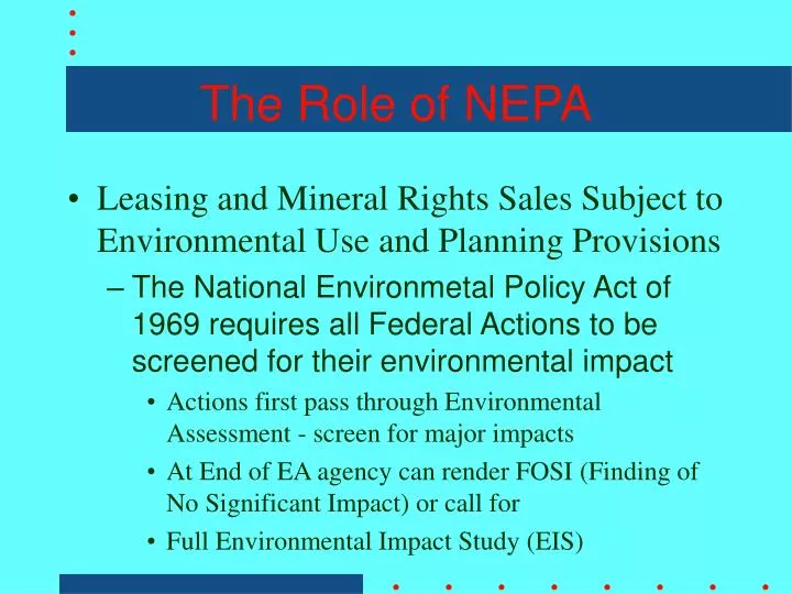 the role of nepa