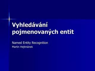 vyhled v n pojmenovan ch entit