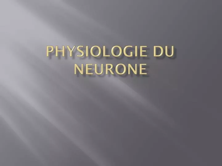 physiologie du neurone
