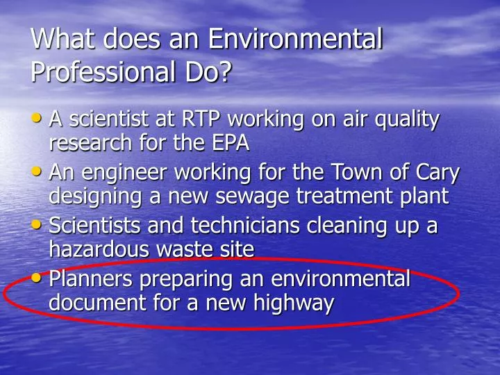 what does an environmental professional do