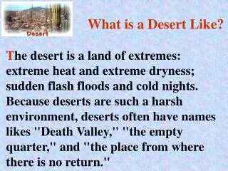 What is a Desert Like?