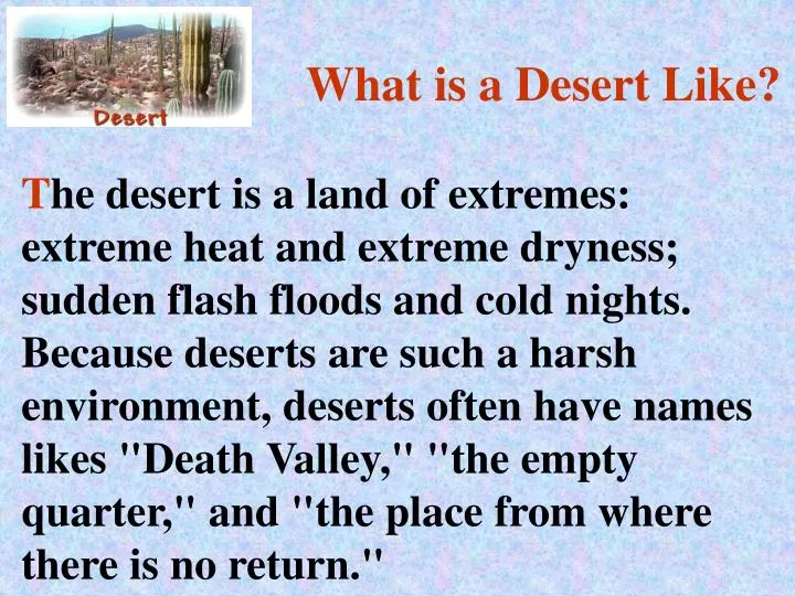 what is a desert like