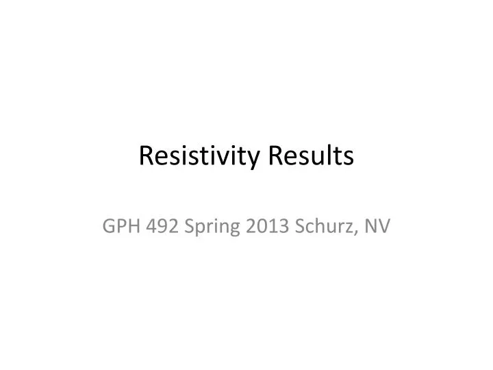 resistivity results