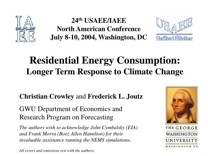 residential energy consumption longer term response to climate change