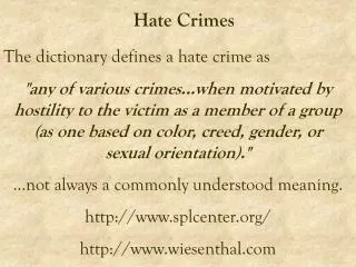 Hate Crimes