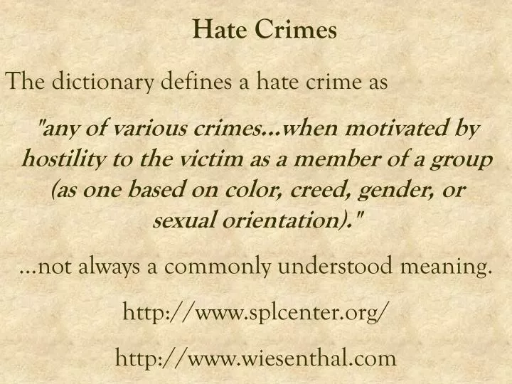 hate crimes
