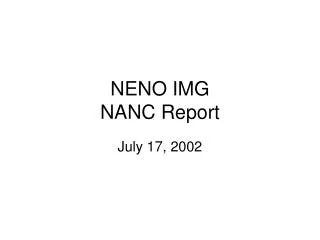 NENO IMG NANC Report