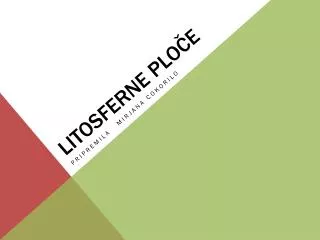 litosferne plo e