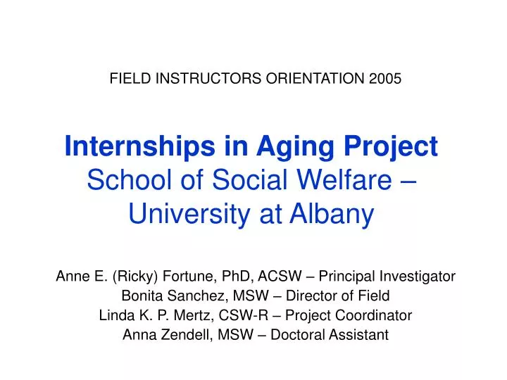 internships in aging project school of social welfare university at albany