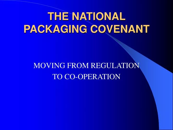 the national packaging covenant