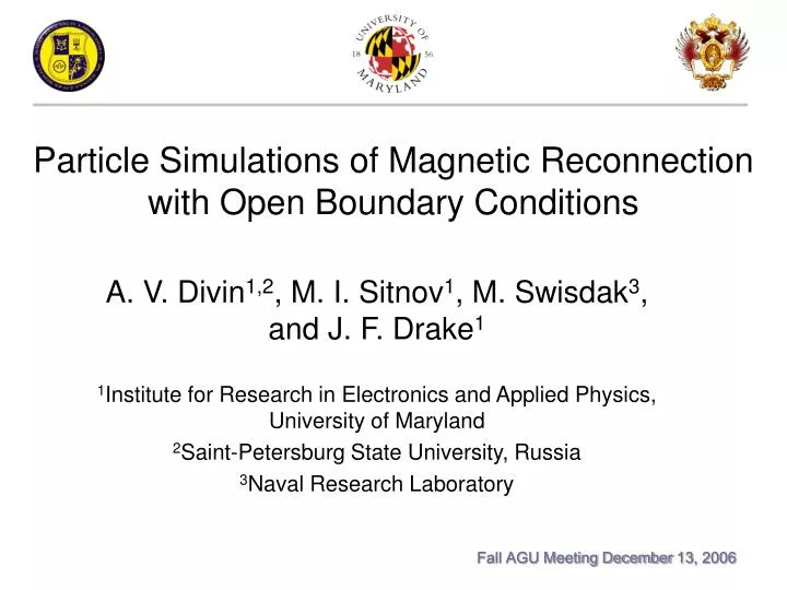 particle simulations of magnetic reconnection with open boundary conditions