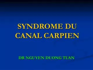 syndrome du canal carpien