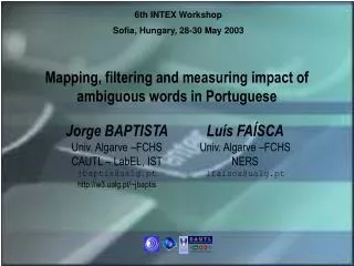 Mapping, filtering and measuring impact of ambiguous words in Portuguese