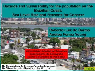 Hazards and Vulnerability for the population on the Brazilian Coast: