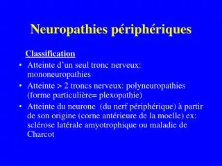neuropathies p riph riques