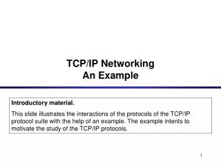 TCP/IP Networking An Example