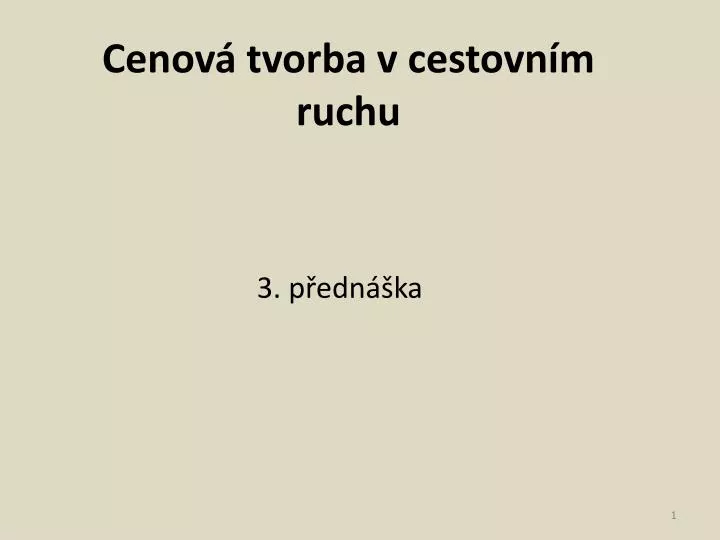 cenov tvorba v cestovn m ruchu