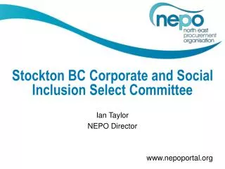 Stockton BC Corporate and Social Inclusion Select Committee