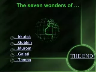 The seven wonders of …