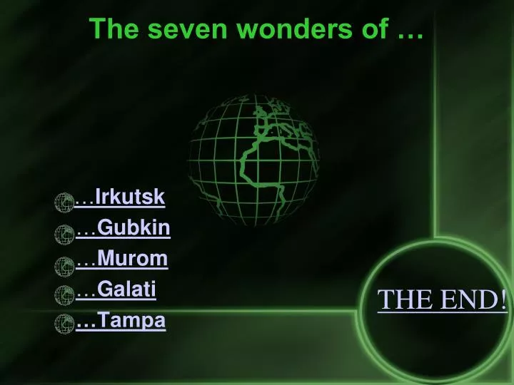 the seven wonders of