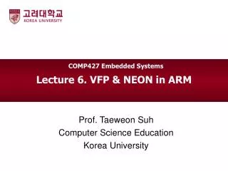 Lecture 6. VFP &amp; NEON in ARM