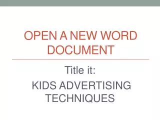 Open a new word document