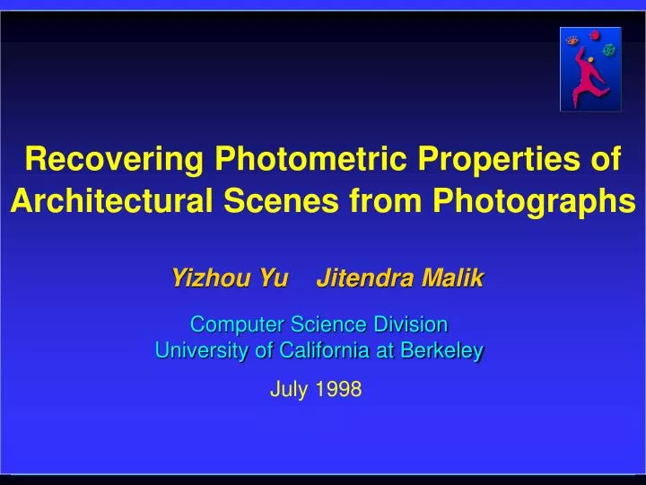 recovering photometric properties of architectural scenes from photographs