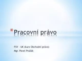 pracovn pr vo
