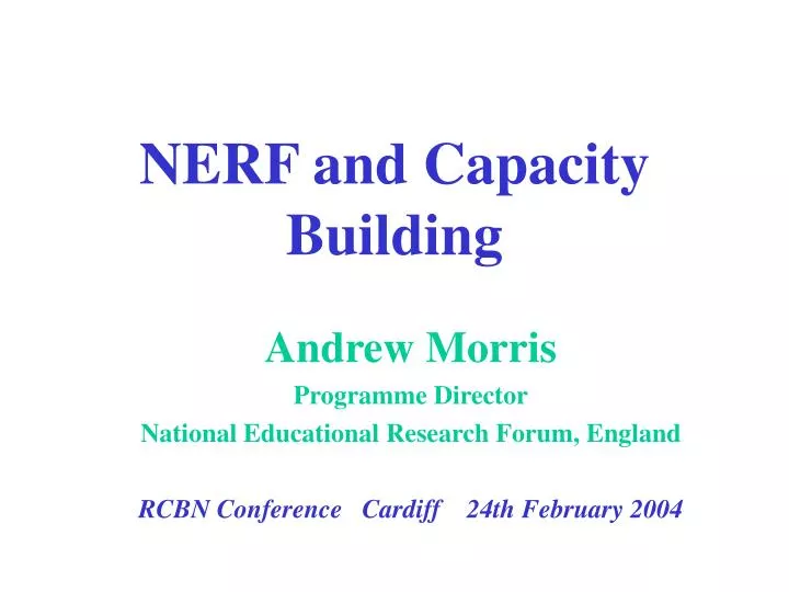 nerf and capacity building