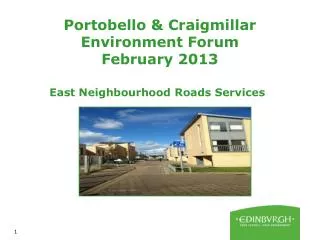 Portobello &amp; Craigmillar Environment Forum February 2013
