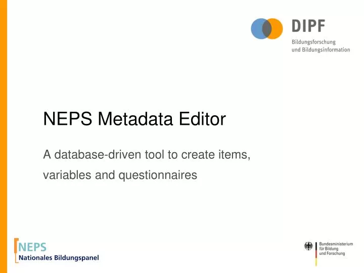 neps metadata editor