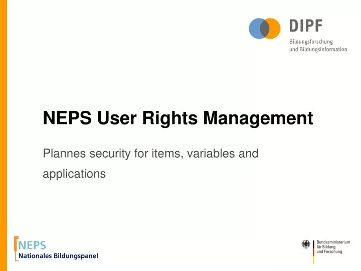 neps user rights management