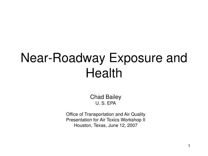 near roadway exposure and health