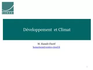 d veloppement et climat