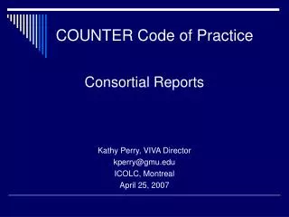 COUNTER Code of Practice