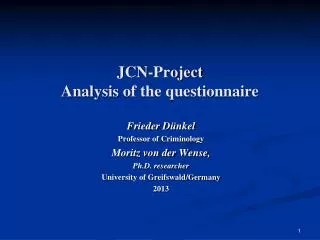 JCN-Project Analysis of the questionnaire