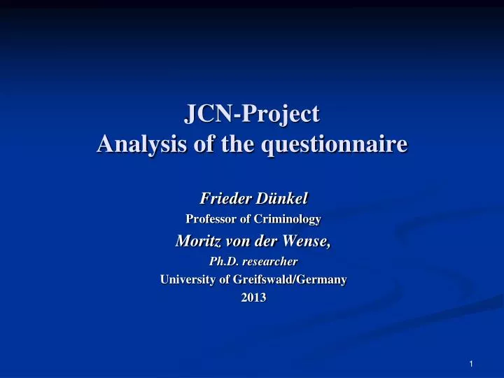 jcn project analysis of the questionnaire