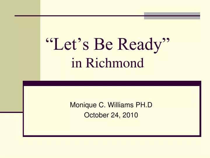 let s be ready in richmond
