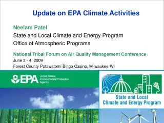 Update on EPA Climate Activities